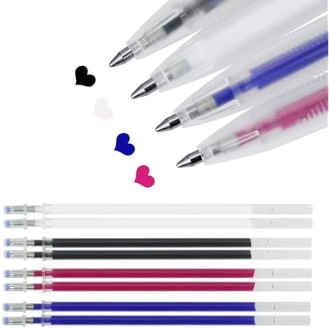 BUZIFU 4 Colors Heat Erasable Pens: Fabric Marking Pens Auto-Vanishing Pen Sewing Friction Pens with 12pcs Replaceable Pen Refills for Sewing Quilting Dressmaking and Embroidery Cover