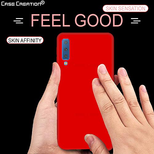 Image of Case Creation Luxurious OG Series for Samsung A7 2018 Case Cover,Anti-Dirty Slim Case Frosted Matte Cute Candy TPU Raised Bezel (Splash of Color) Back Cover for Samsung Galaxy A7 (2018) -Wine Red