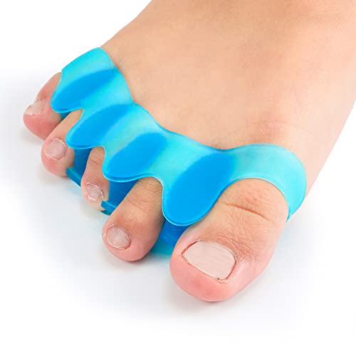 Toe Spreader for Overlapping Toes, 8Pieces Silicone Bunion Corrector for Women, Men, Gel Toe Spacer for Toe Alignment Separators, Reusable Big Toe Dividers, Blue