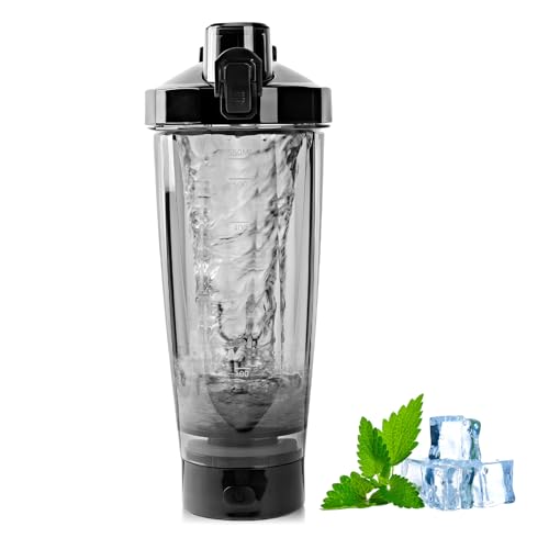 BORDEAG - Coctelera eléctrica de proteínas USB - Botella de 600 ml para batidos de proteínas y sustitutos de comidas (Negro)
