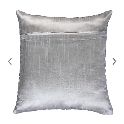 Image of Noor Silk Cushion Covers Pack of 7 | 16x16 Inches, Silver