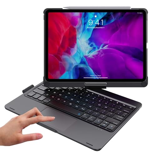 360�x��]��iPad Air 11�C���`(M3 2025/M2 2024)/Air 5 Air4 �L�[�{�[�h �P�[�X �^�b�`�p�b�h �y���V�����[ ���C�����Xbluetooth�L�[�{�[�h �A���~ iPad Pro 11 ��4/3/2����Ή� Pencil��