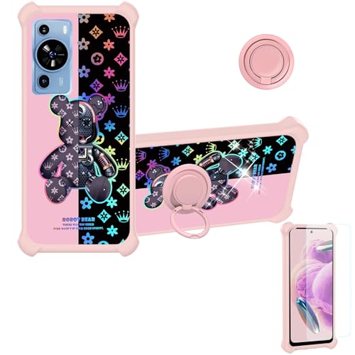 jioeuinly Xgody Mate 50 6.5 Case Compatible for Xgody Mate 50 6.5 Phone Case Cover [with Tempered Glass Screen Protector][Hard PC + Soft Silicone][Ring Support] [Colorful Reflect Light] IMDF-JXX