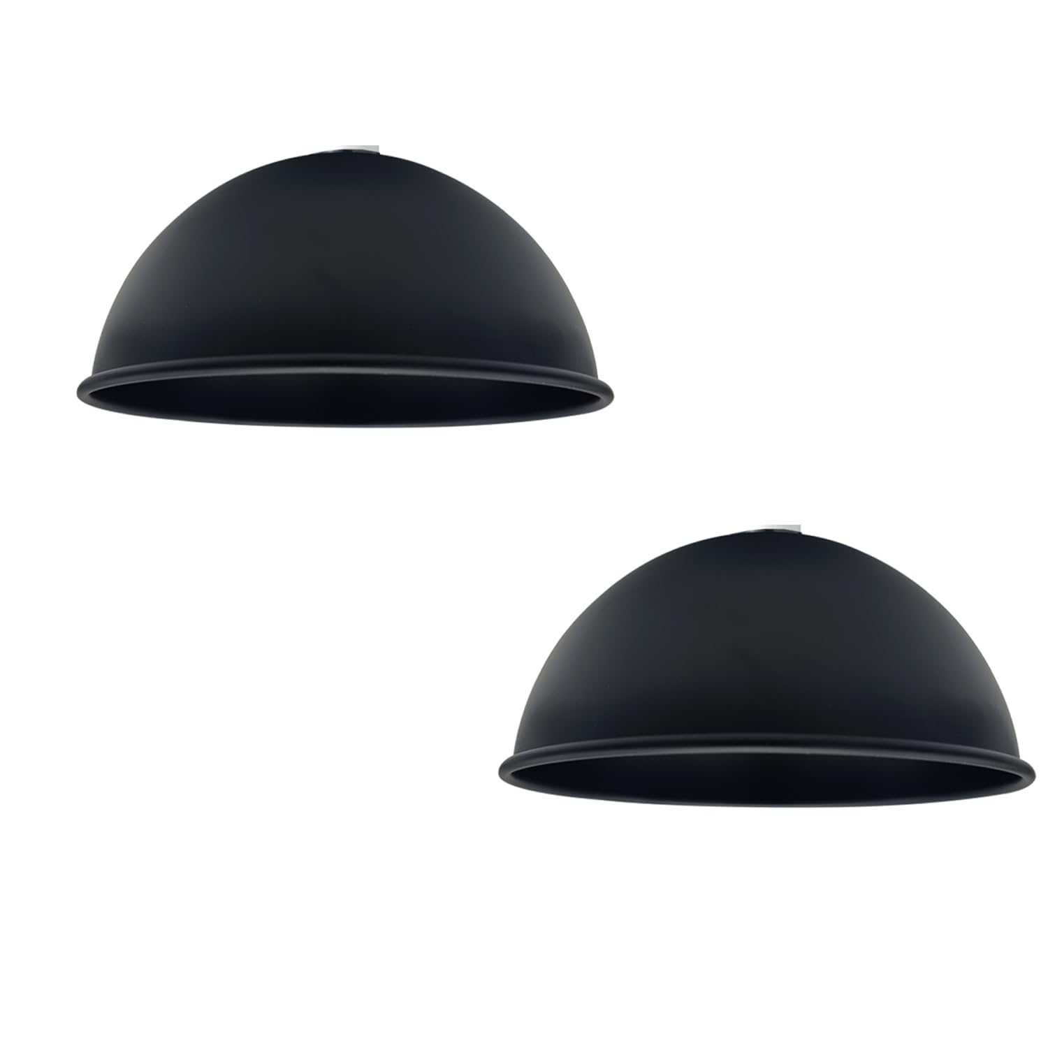 LEDSone 2PCS Metal Lamp Shades Living Room Ceiling Pendant Light Shade 40cm Easy Fit Lampshades Only for Industrial Ceiling Light Fitting Bedroom, Kitchen(Free Reducer Plate)(Black Inner Black)