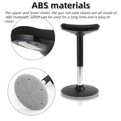 Image of Standing Desk Stool, Adjustable Height Standing Chair, Anti Slip Bottom Ergonomic Wobble Stool, 360 Rotation Wobble Chair, Standing Stool with Soft Cushion(Black,56-82cm /22-32.3in)