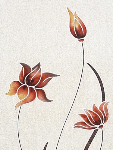 Image of Home Sizzler 1 Piece Stylized Tulip Grommet Polyester Window Curtain - 6 Feet, Brown