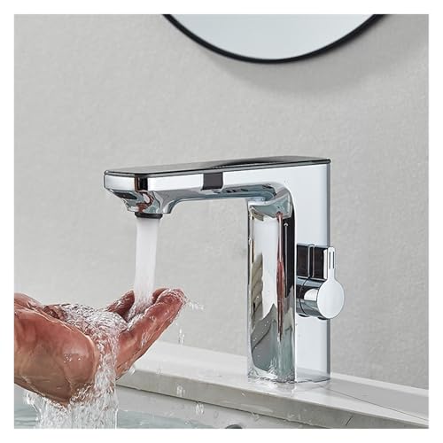 Grifo sensor digital mezclador agua caliente fría lavabo gris