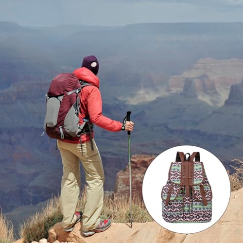 Mochila de lona con cordon resistente estilo etnico y vintage 5