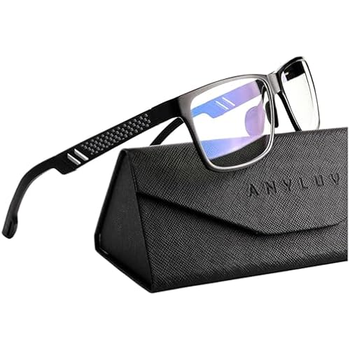 ANYLUV Blue Light Blocking Glasses Men Computer Gaming Glasses Lightweight Al-Mg Metal Anti Eyestrain Eye Protection