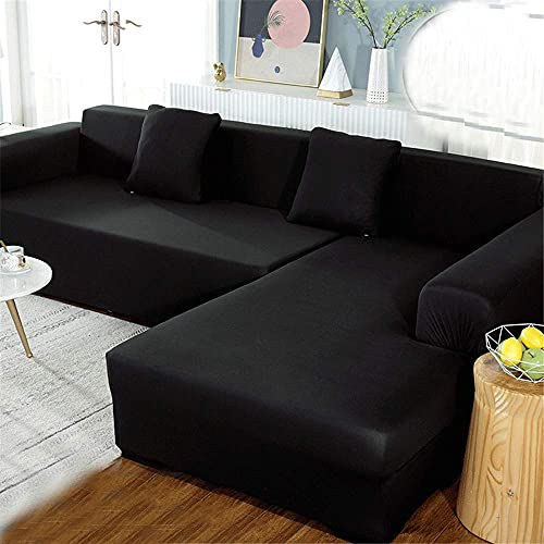 Funda De Sofá De Poliéster De Color Sólido Simple, Funda De Chaise Longue Universal En Forma De L con Cuatro Estaciones Todo Incluido