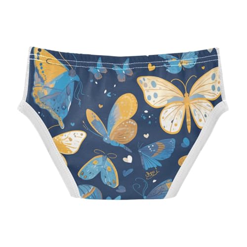 KLL Blue and Yellow Butterflies Little Boys Soft Training Underwear Breathable Children Panties2