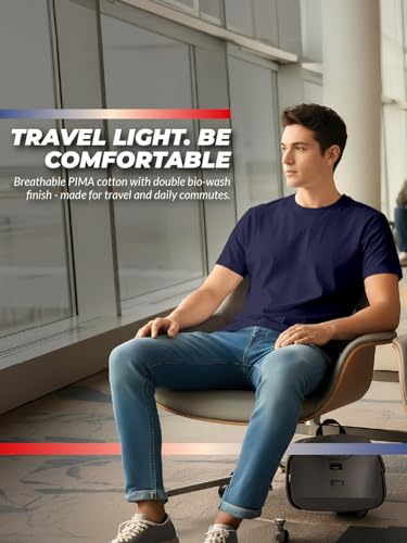 Image of 100% PIMA Cotton T Shirt for Man | Premium Men T-Shirts Regular Fit | Half Sleeve Round Neck Cotton Tshirt for Man | Mens Tees Made for Indian Climate | Available in 10 Colours