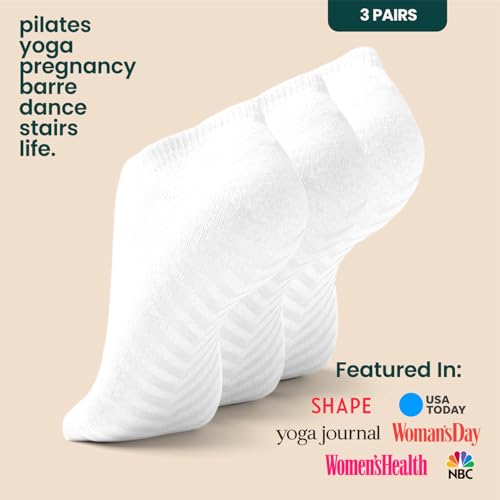 Gripjoy Grip Socks 3-Pack, Non Slip Socks for Yoga, Pilates, Barre, Dance, Enhanced Stability, Machine Washable, Comfortable Cotton Blend, Supports Charitable Causes2
