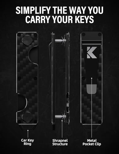 Image of Key Organizer Key Holder Compact Key Case Minimalist Metal Key Chain Key Holder for Keychain Secures 8-10 Keys EDC