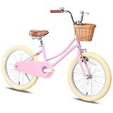 Glerc 16 Inch Kids Girls Bike for 4 5 6 7 Years Old Little Girls Retro Vintage Style Bicycles with T