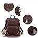 Qiyuer Women's Fashion PU Leather Backpack Purse for Women Designer Ladies Travel Convertible Shoulder Bag DarkBrown