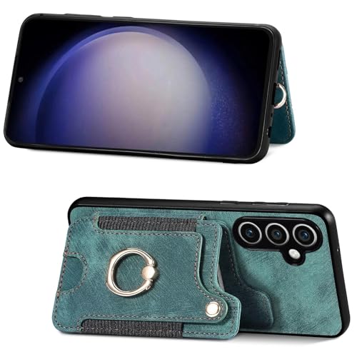 Coque Samsung S23 FE : Étui Portefeuille 2 en 1 Antichoc en Cuir Vert