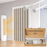 Jilron Sichtschutz Vorhang mit Stange für die Schlafzimmer Tür...