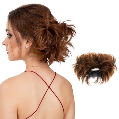 HSAJS Chignon con Pinza Corto Coda di Cavallo, Capelli con Pettini Clip Updo, Coda Cavallo Posticci Disordinati per Creare Bellezza Disordinata