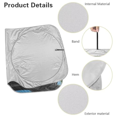 Image of 4th of July Giraffe Car Front Windshield Sun Shade Reflect UV Sun and Heat Foldable Car Windshield Sunshades Interior Accessories Sun Protection Universal Vehicle Accessories