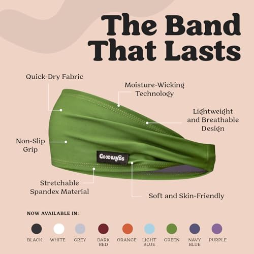 Image of Sweatband for Men and Women - Unisex Non Slip Headband that Wicks Moisture and Eliminates Excess Sweat - Durable & Long-Lasting - Running, Sports, Gym