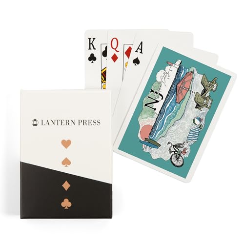 Lantern Press Scene Beach Ocean City Naipes Póker