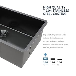 Lordear 30 Black Stainless Steel Kitchen Sink - 30x18 Inch Kitchen Sink Undermount 16 Gauge Stainless Steel Gunmetal Black Single Bowl Handmade Sinks Basin Lordear 30 Black Stainless Steel Kitchen Sink 30×18 Inch Kitchen Sink Undermount 16 Gauge Stainless Steel Gunmetal Black Single Bowl Handmade Sinks Basin