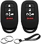 INFIPAR 2pcs Compatible with 2022 Honda Civic Accord Smart 5 Buttons Silicone FOB Key Case Cover Protector Keyless Entry Remote Holder