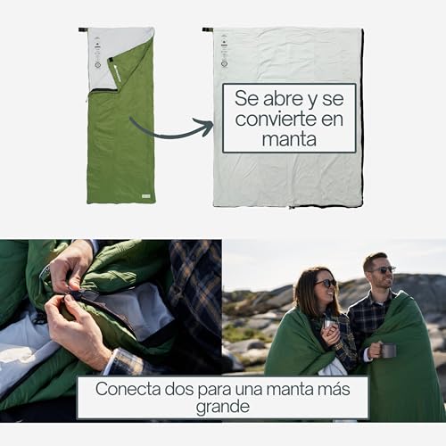 Miniatura 8 de Trinordic Saco De Dormir Rectangular Ultraligero Con Cremallera Antienganche Saco De Dormir Adulto Compacto Saco Dormir Para Verano Camping, Senderismo, Mochilear, Bikepacking Y Viajes