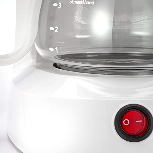 Dominion 4-Cup Coffeemaker Compact Coffee Pot Brewer Machine, Quiet Operation With On / Off Led Indicator Light, Convenient Cord Storage And Auto Pause Feature, Easy Anti-Drip Coffeemaker With Coffee Pot And Removable Filter Basket For Office / Home, White #TOP1