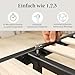Zinus Trisha Bettgestell 140x200 cm - 15 cm Niedrige Bauweise - Metallbett 140x200 mit Lattenrost aus Holz - Umweltfreundliche Verpackung & Einfache Montage - Schwarz