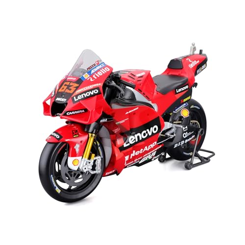 Moto GP Racing 2022 Ducati Lenovo #63 Bagnaia in metallo su scala 1/6.