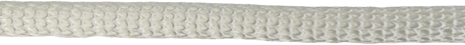 QNR 3/8" White Polyester Rope, Solid Braid Dacron Utility Rope, 250 ft Spool, Low Stretch UV Resistant Industrial Cord