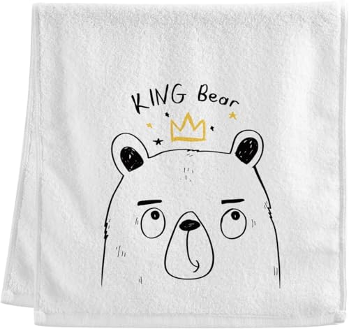 フェイスタオル 猫柄 おもしろ ハンドタオル 可愛い 熊 英字柄 バスタオル 吸水 速乾 軽量 薄手 耐久性 綿100% 抗菌防臭 ギフト 75×40cm 1枚セット