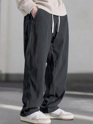 Image of Preneum Men Mid Rise Poly Cotton Loose Fit Trouser || Korean Style Travel & Lounge Wear with Pockets (Available in Plus Size) (Combo Pack of 3)