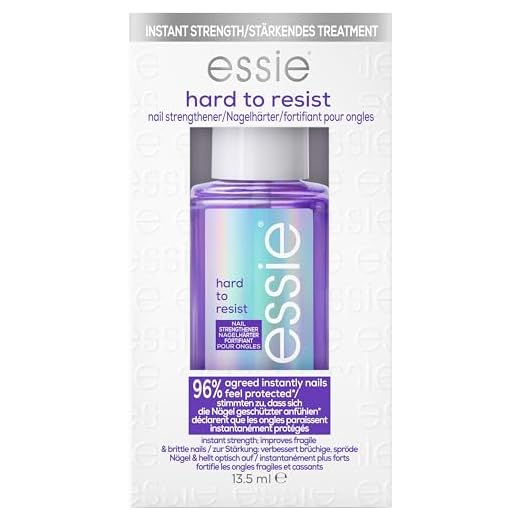 essie Nagelhärter zur optischen Aufhellung und für stärkere Nägel, Vegane Formel ohne Inhaltsstoffe tierischen Ursprungs, hard to resist, Violetter Tint, 1 x 13,5 ml