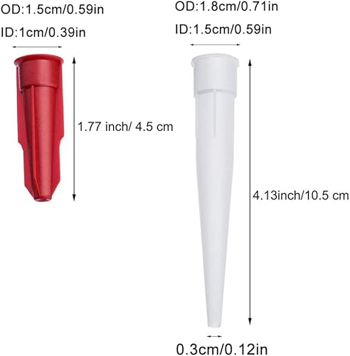 Miniatura 2 de 24 boquillas de sellador de silicona, boquillas de plástico para calafatear pistola de calafatear, con boquilla de tubo rojo, aplicador de boquillas