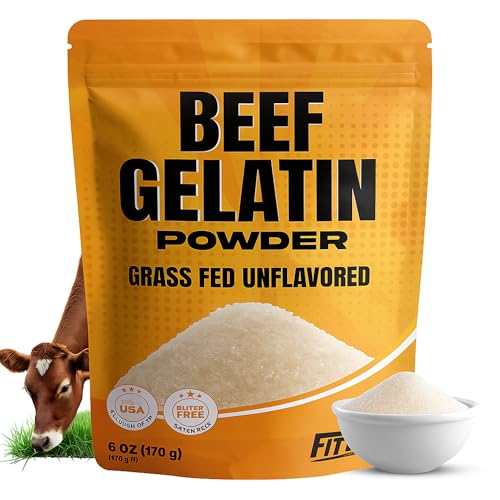 Beef Gelatin Powder 6 oz - Grass-Fed, Unflavored, Non-GMO - Premium Thickening Agent for Cooking & Baking - Perfect for Gummy Candy, Marshmallows and Sauces.