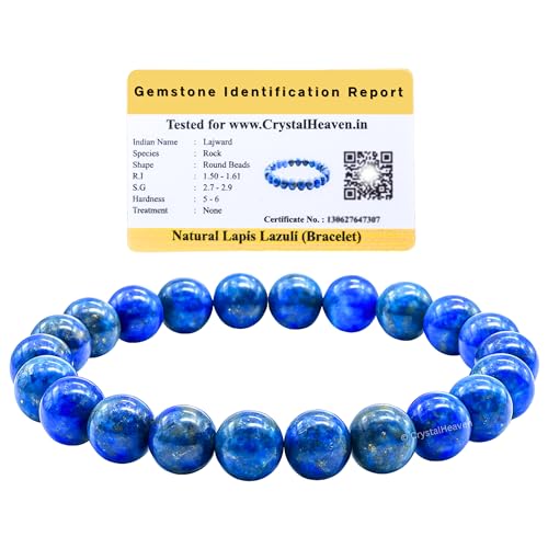 Image of Certified Lapis Lazuli Bracelet for Women Men with Healing Crystal | Gemstone Beaded Bracelet for Balance, Harmony & Positive Energy