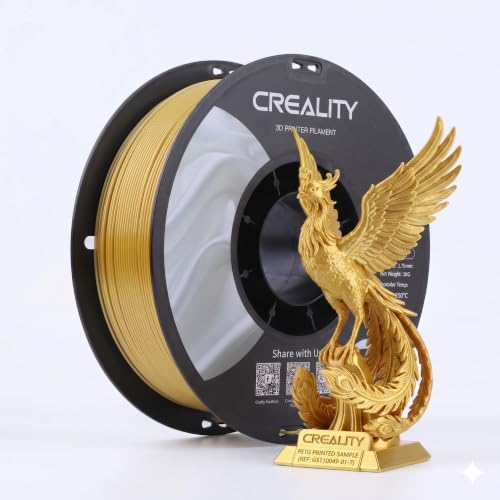 Creality Silk PLA Filament 1.75 mm, Shiny Metallic 3D Printer Filament 1 kg Spool, Knot-free & Bubble-Free, High Gloss, 