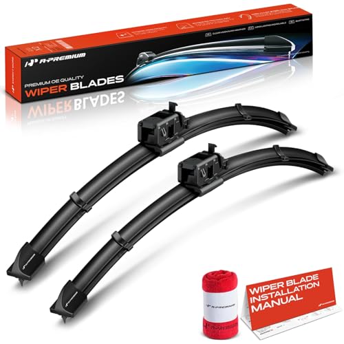 A-Premium Pack of 2 Windshield Wiper Blades with Wear Indicator & Towel - Compatible with Mercedes-Benz G63 AMG 2019-2024, G550 2019-2024 - 16