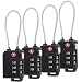 OULII TSA Approved Locks Security Luggage Locks Combination Padlocks 4-Pack 3-Digit Black