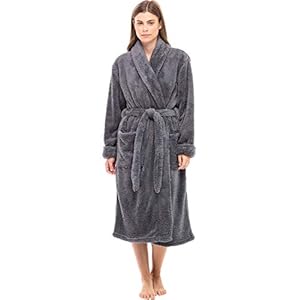 Alexander Del Rossa Women’s Fuzzy Plush Fleece Winter Robe, Warm Soft Bathrobe for Her