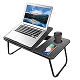 Bed Desk with Cup Holder, Laptop Table for Bed Adjustable Portable Computer Tray for Bed, SMTTW...