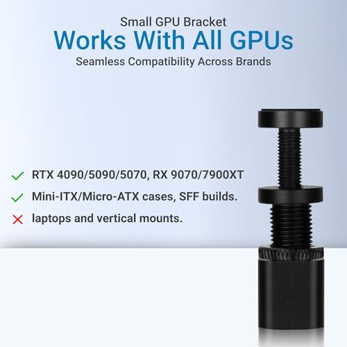 Image of Medium GPU Anti Sag Bracket Adjustable Height Aluminum Support Stand Magnetic for Graphics Card Holder RTX 5090 4090 5070 Mini ITX Micro ATX Tight Builds