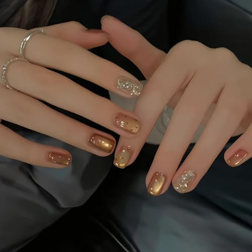 Press On Nails Cat-Eye Bling Glossy Manicure Kit