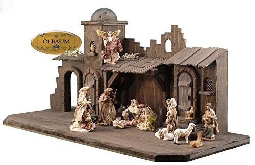 Weihnachtskrippe DUNKELBRAUN, orientalische Krippe XXL 70cm