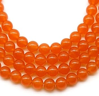 Amazon.com: Natural Stone Orange Chalcedony Jades Beads Loose