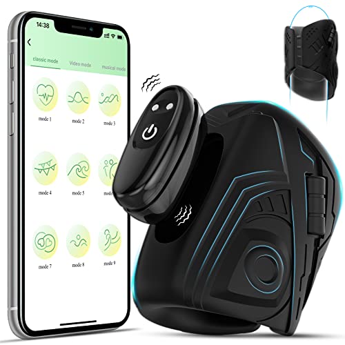 Male Masturbator,Penis Training Vibrator with APP Control,Silicone Sex Toys for Men with 9 Vibration Modes,Male Masturbation with Detachable Bullet,Adult Sex Toys for Penis Stimulation Pleasure Black