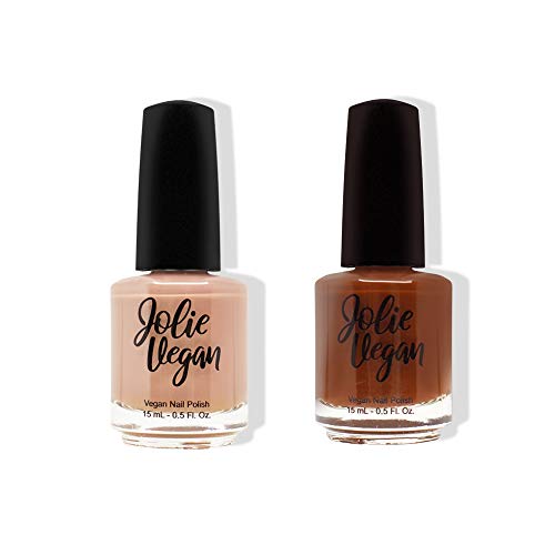 Jolie Vegan 2 Piece Nail Polish Set - PETA Certified, Promotes Mental Health, Non-Toxic Formula, 11-Free, 0.5 Fl. Oz. (15 mL) each (I Can Do This & Empowered)